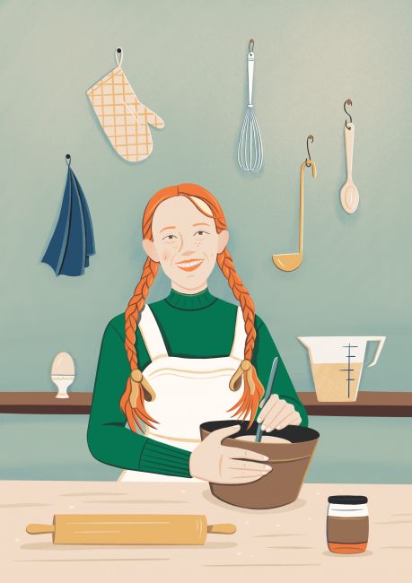 Varíme a pečieme s Annou Shirleyovou / ilustrácia do kalendára Pútnik