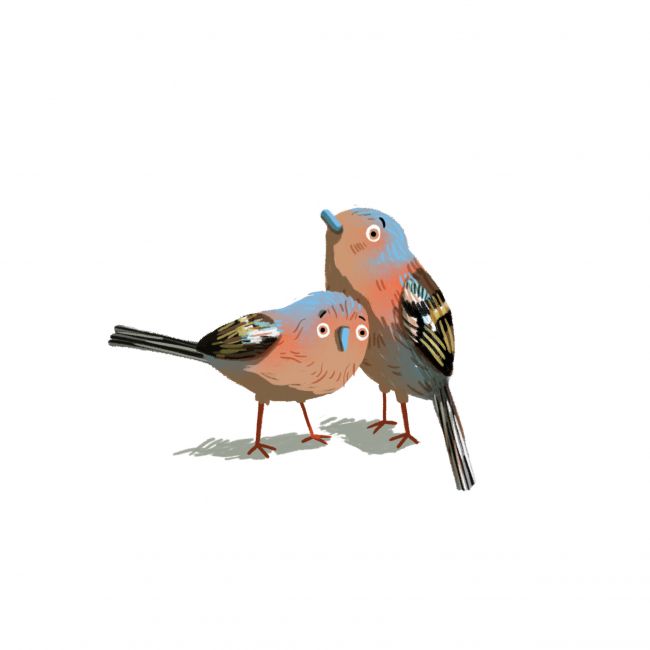 Pinky (ilustrácia z plagátu "Zimné prikrmovanie vtáctva" pre Egreš)